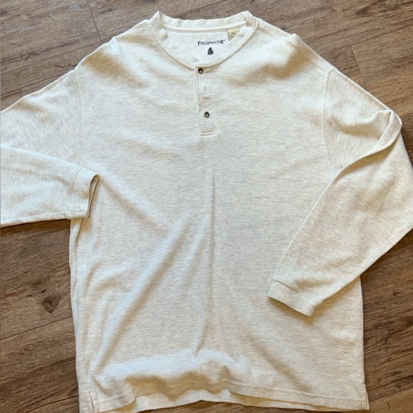 Men's Cream Henley Shirt - Picture 1 of 1